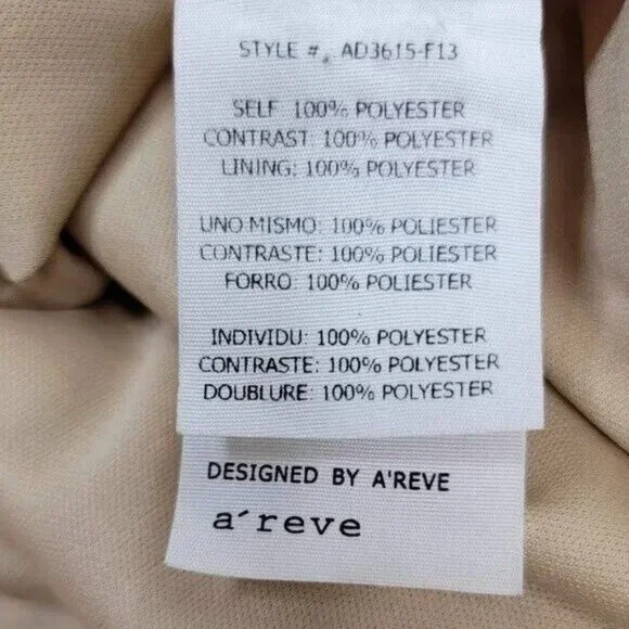 A' Reve Beige Dress Size Medium Women Sleeveless Fit & Flare Ruffle - Picture 7 of 9